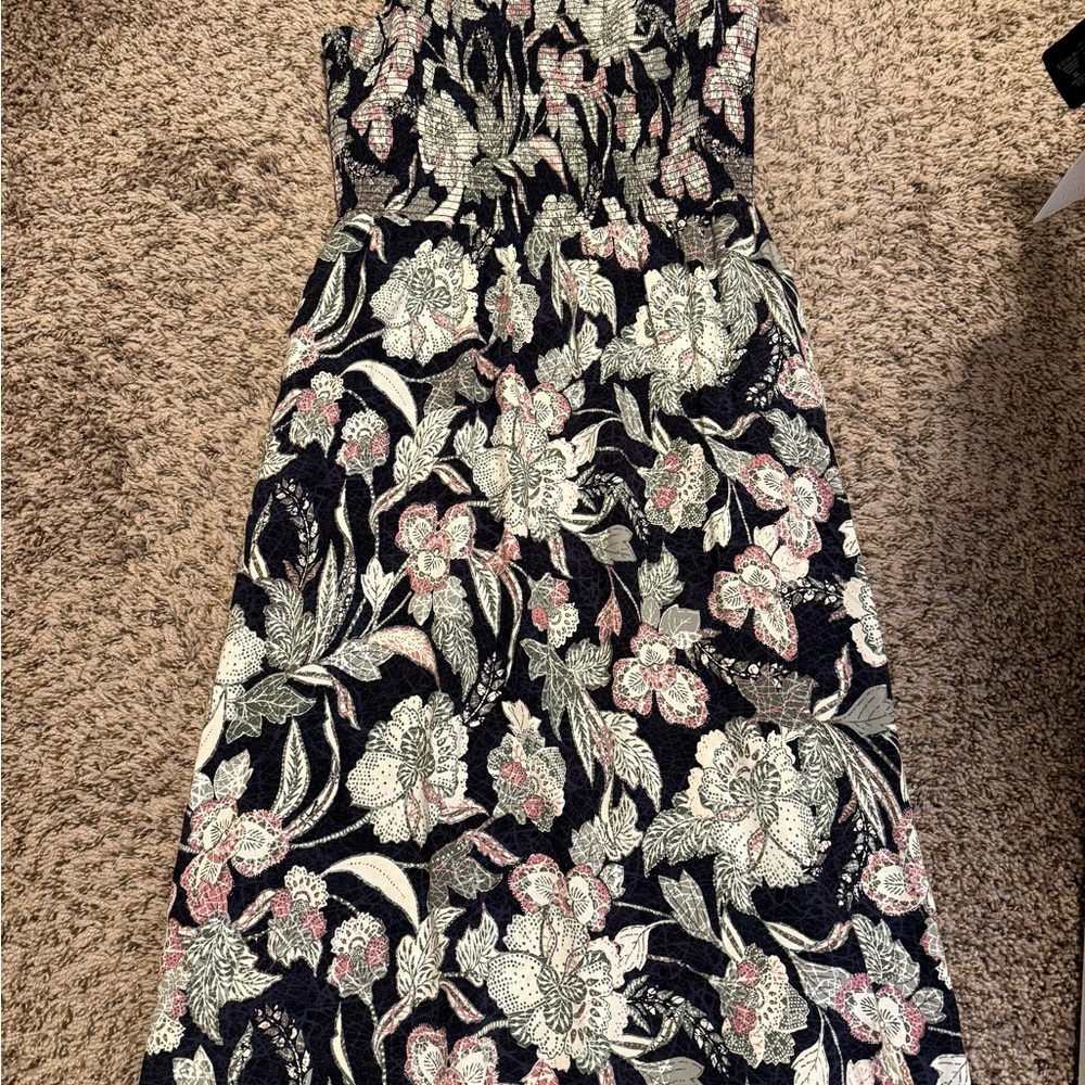 Old Navy Midi Sun Dress Floral Black and White D